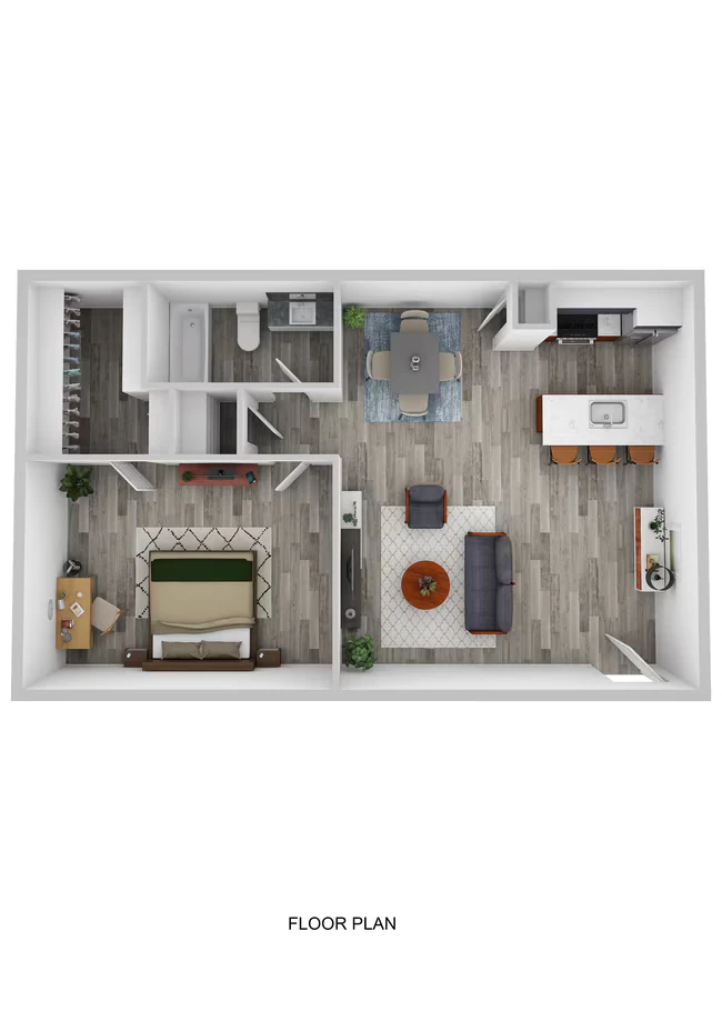 1x1B - Semi 1412 floor plan